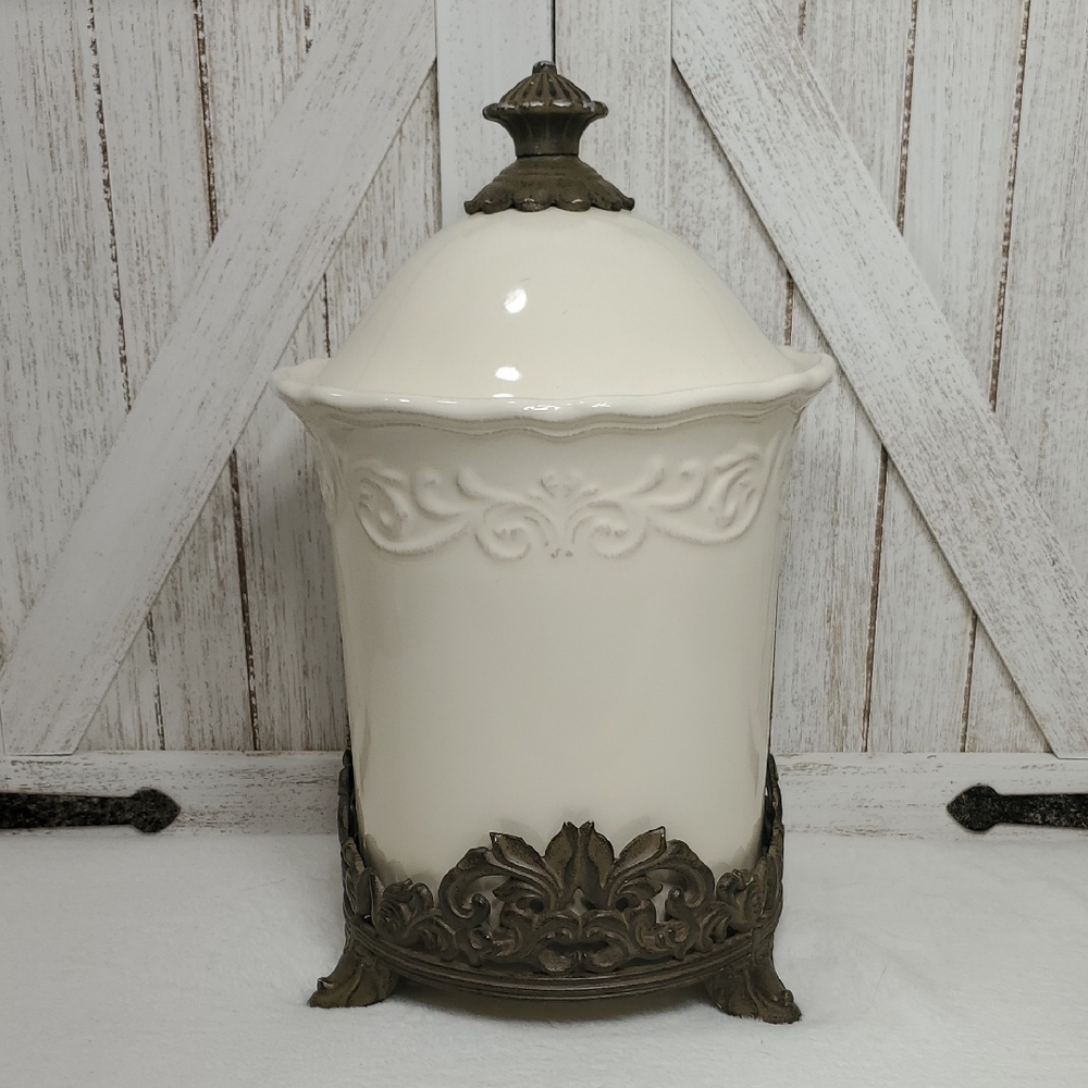 Chris Madden Ivory Canister Metal Stand JCPenney